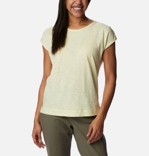 Yellow Women's Columbia Point Loma T-Shirt | 5140-FUPLC