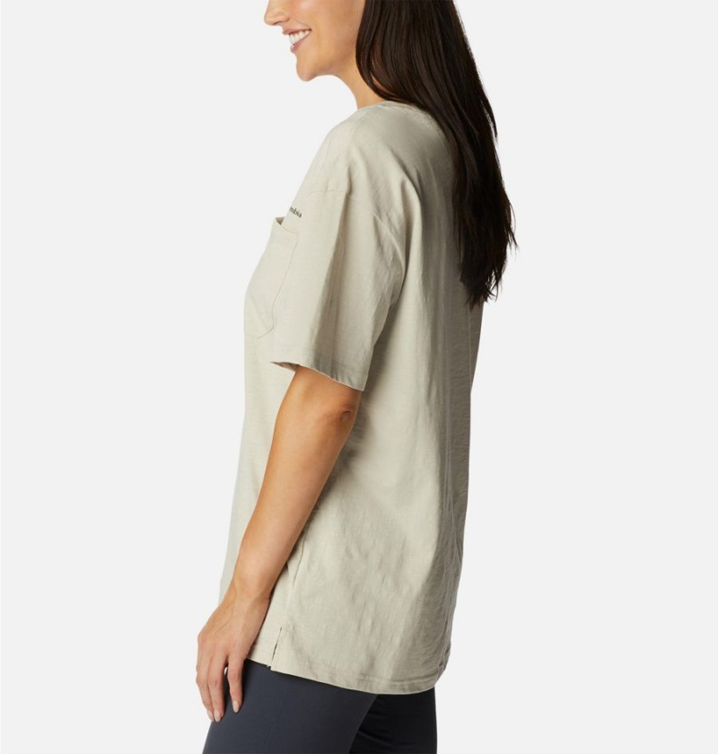 Beige Women's Columbia Break It Down T-Shirt | 0674-NVDLB