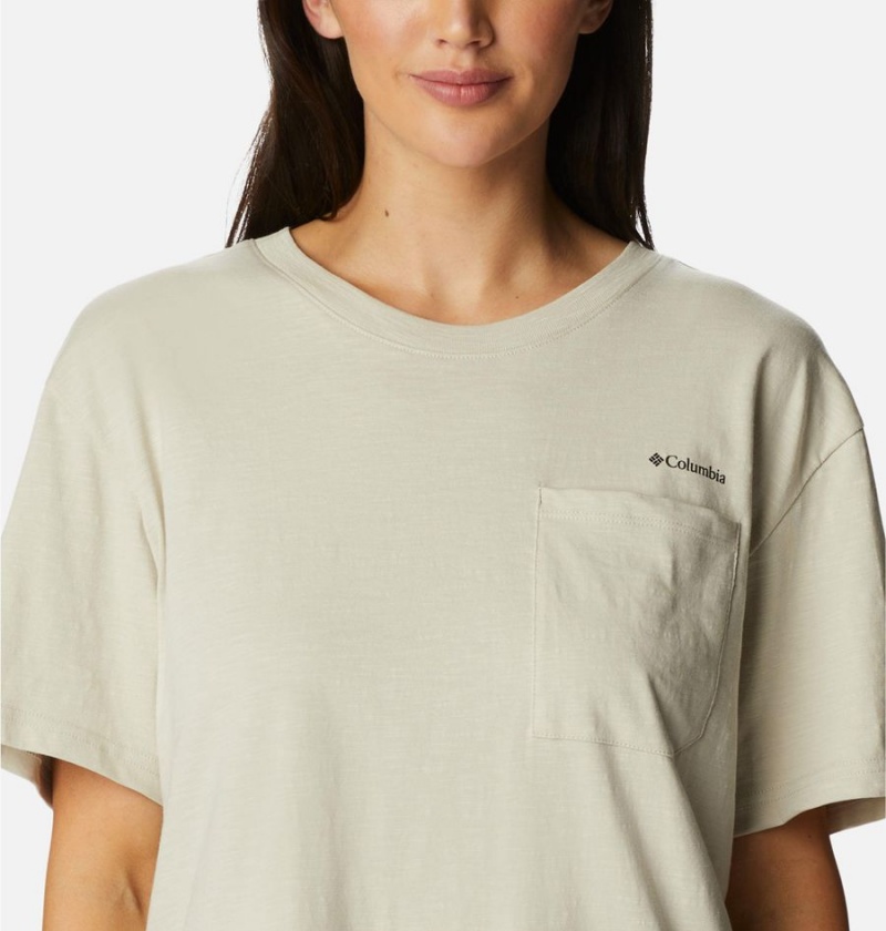 Beige Women's Columbia Break It Down T-Shirt | 0674-NVDLB