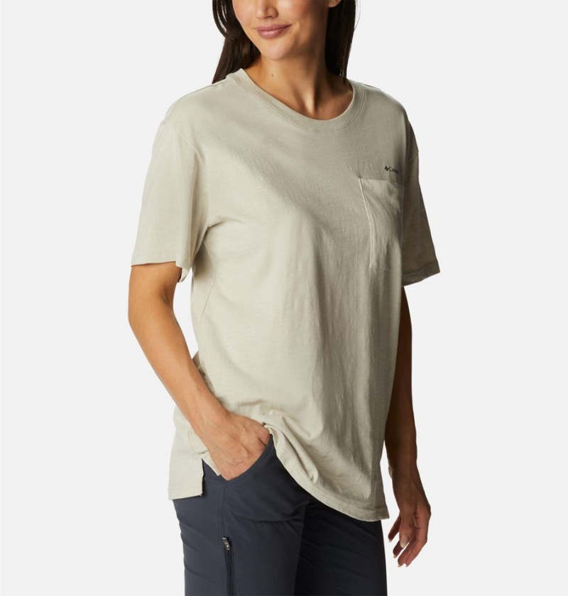 Beige Women's Columbia Break It Down T-Shirt | 0674-NVDLB