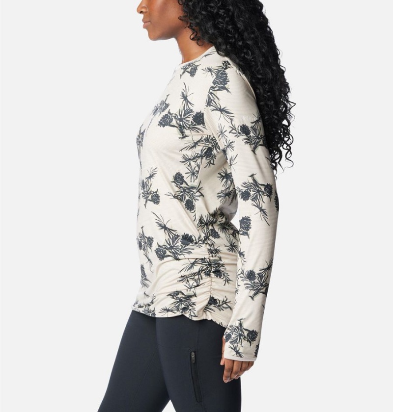 Beige Women's Columbia Leslie Falls Long Sleeve T-Shirt | 5408-XLSTI