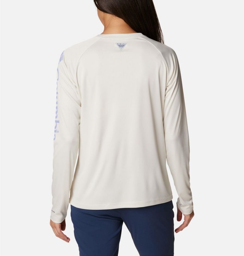 Beige Women's Columbia PFG Tidal II Long Sleeve T-Shirt | 9278-BTLZS