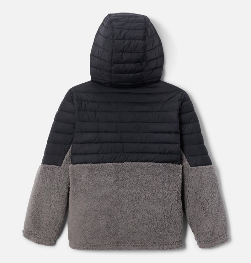 Black Kids' Columbia Powder Lite Novelty Hooded Jacket | 0327-FASDJ