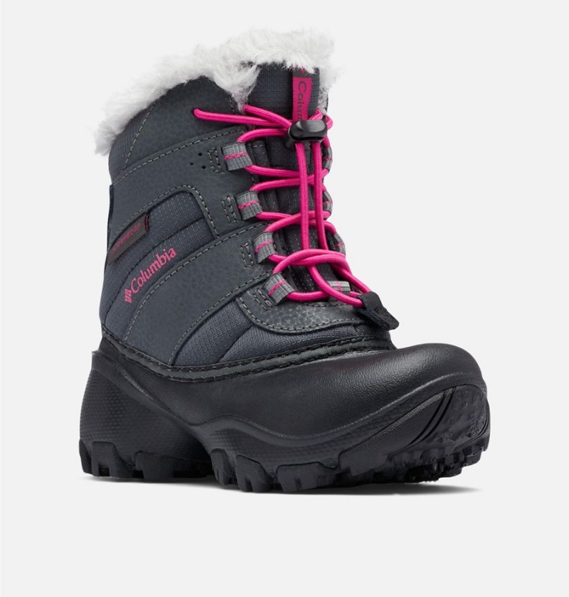 Black Kids' Columbia Rope Tow Waterproof Faux-Fur Trim Boots | 8920-SRGUV