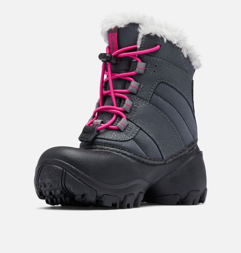 Black Kids' Columbia Rope Tow Waterproof Faux-Fur Trim Boots | 8920-SRGUV