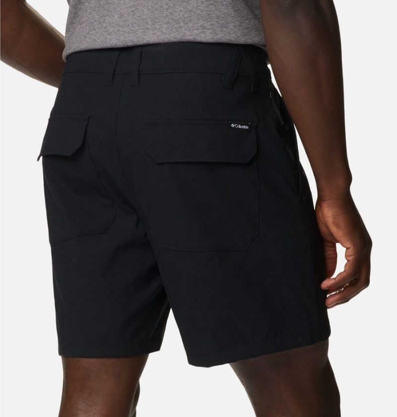 Black Men's Columbia Canyon Gate Utility Shorts | 3694-VJCIM