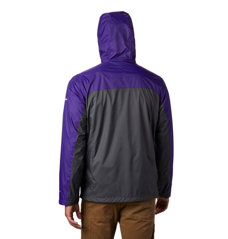 Black Men's Columbia Collegiate Glennaker Storm - Washington Rain Jacket | 8049-PHRFE