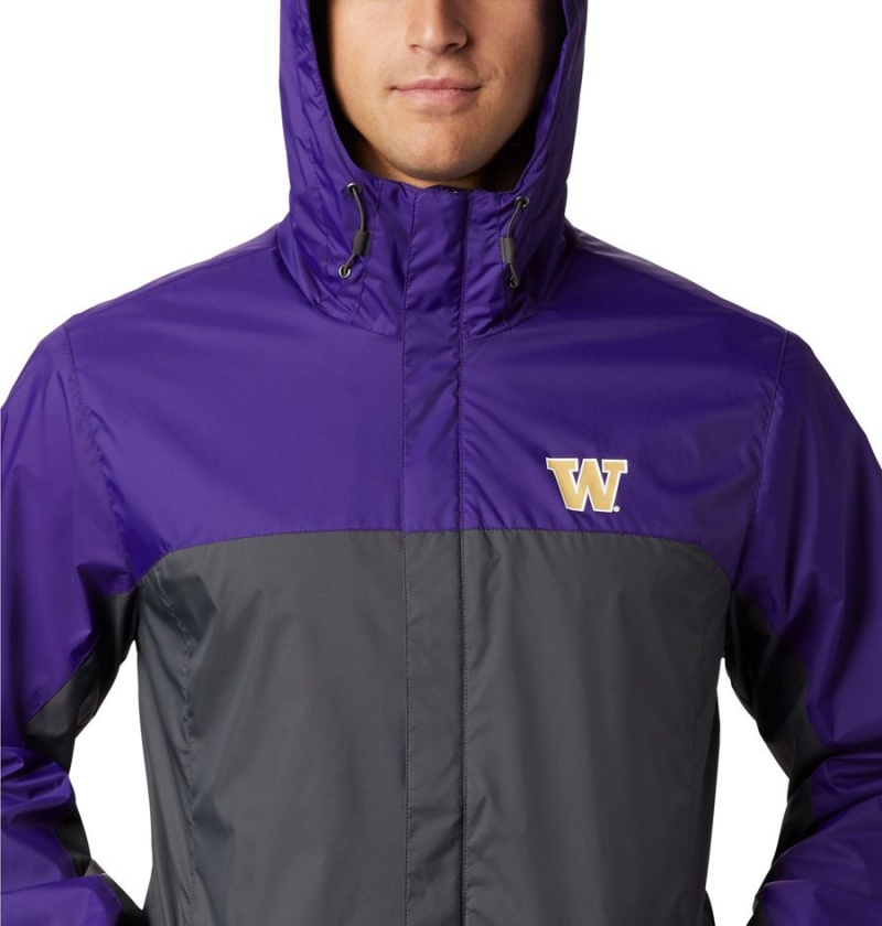 Black Men's Columbia Collegiate Glennaker Storm - Washington Rain Jacket | 8049-PHRFE