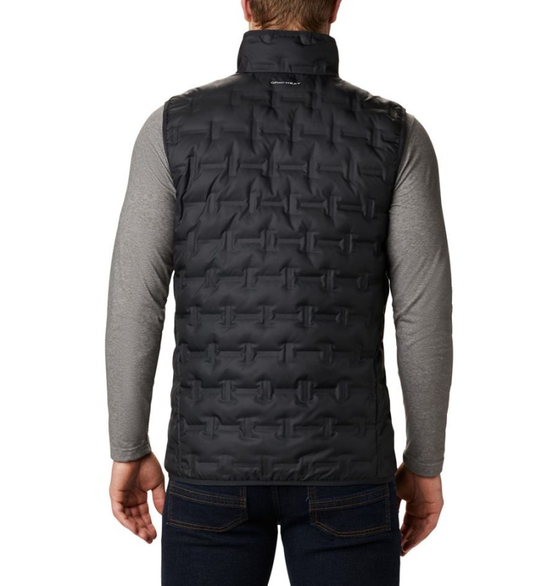 Black Men's Columbia Delta Ridge Down Vest | 0952-VZSHD