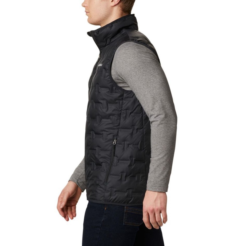 Black Men's Columbia Delta Ridge Down Vest | 0952-VZSHD