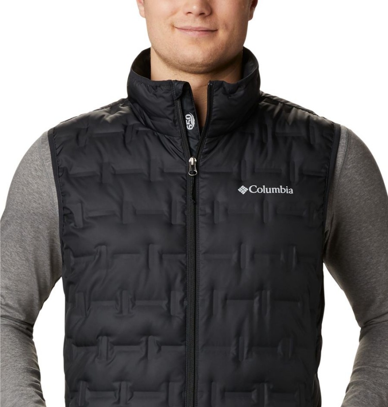 Black Men's Columbia Delta Ridge Down Vest | 0952-VZSHD