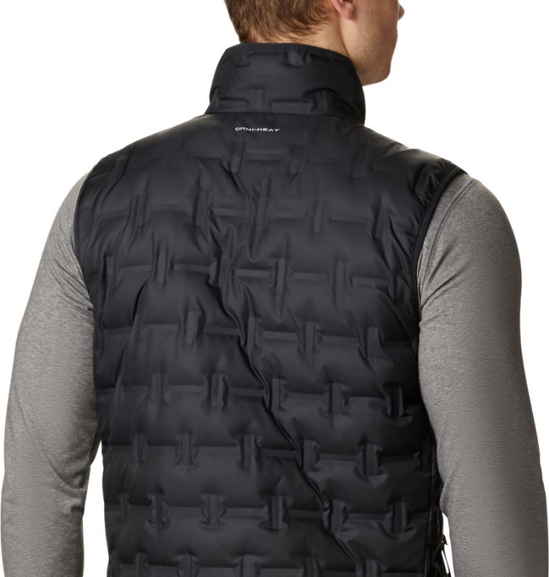 Black Men's Columbia Delta Ridge Down Vest | 0952-VZSHD