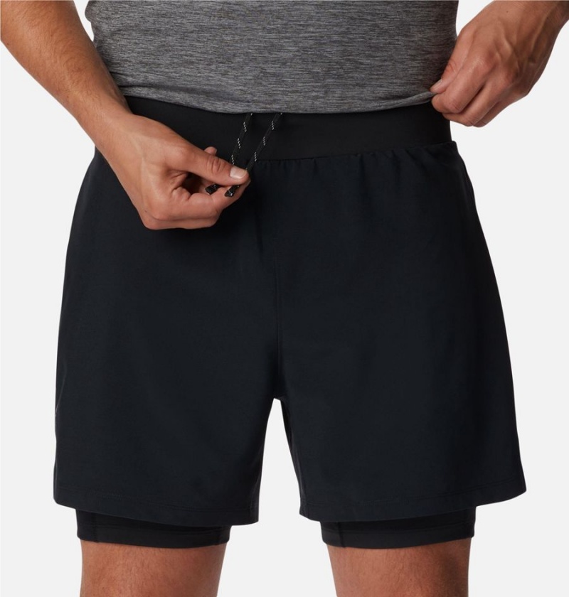 Black Men's Columbia Endless Trail 2-in-1 Shorts | 6154-FZIRK