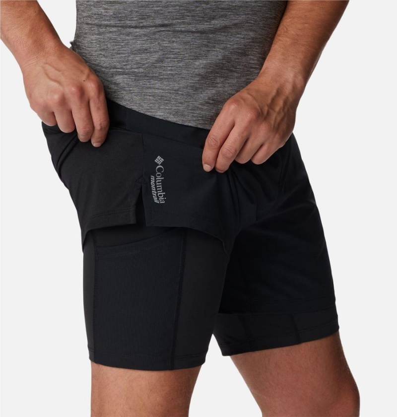 Black Men's Columbia Endless Trail 2-in-1 Shorts | 6154-FZIRK