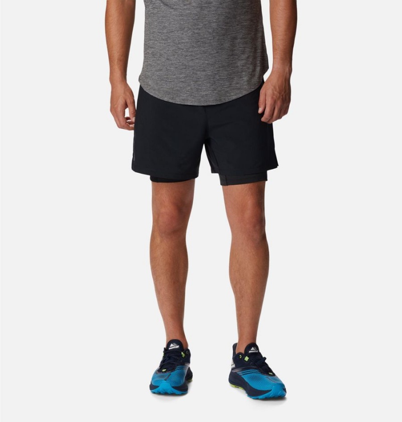 Black Men\'s Columbia Endless Trail 2-in-1 Shorts | 6154-FZIRK