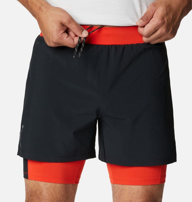 Black Men's Columbia Endless Trail 2-in-1 Shorts | 8763-SAZXG