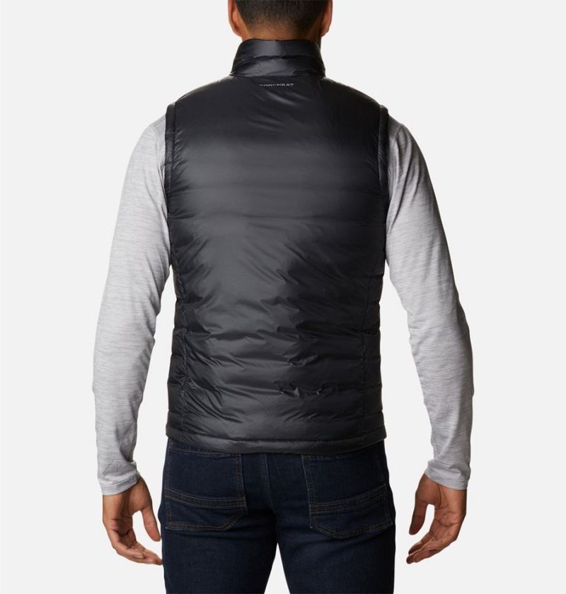 Black Men's Columbia Infinity Summit Omni Heat Infinity Double Wall Down Vest | 6740-PUISN