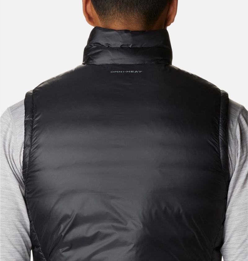 Black Men's Columbia Infinity Summit Omni Heat Infinity Double Wall Down Vest | 6740-PUISN