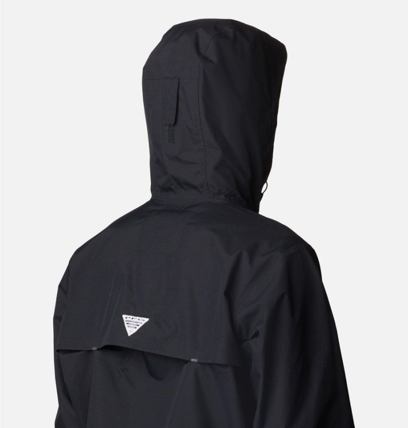 Black Men's Columbia PFG Omni-Tech 3D Rain Jacket | 1486-HSXTQ