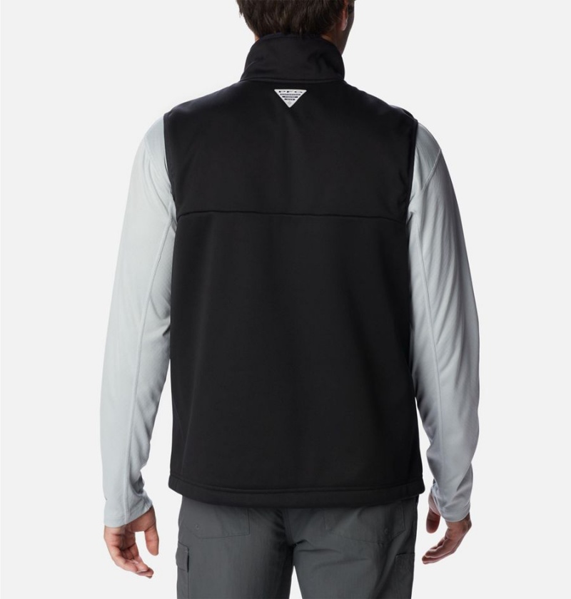 Black Men's Columbia PFG Terminal Stretch Softshell Vest | 3189-ECSGI