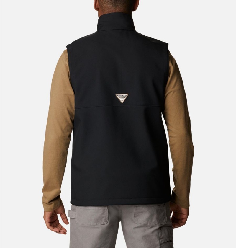 Black Men's Columbia PHG Ascender Softshell Vest | 5061-ZKHDC