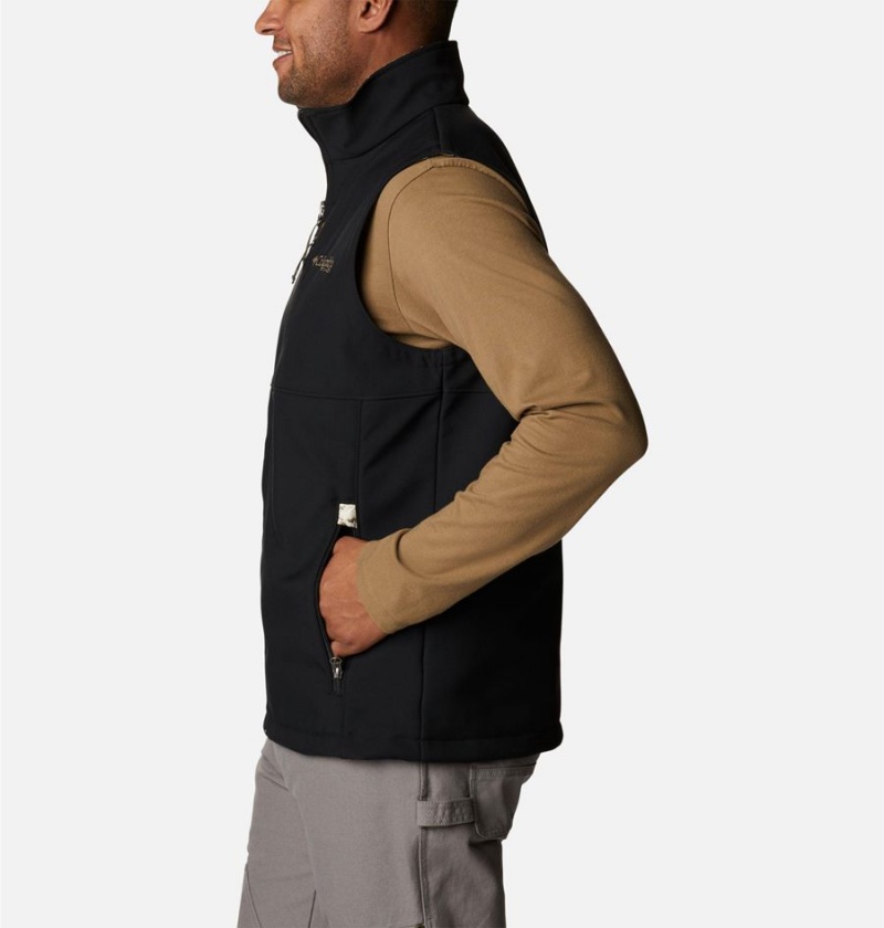 Black Men's Columbia PHG Ascender Softshell Vest | 5061-ZKHDC