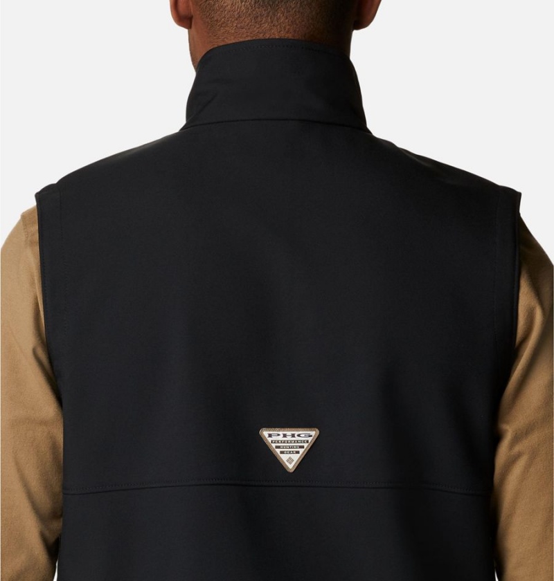 Black Men's Columbia PHG Ascender Softshell Vest | 5061-ZKHDC