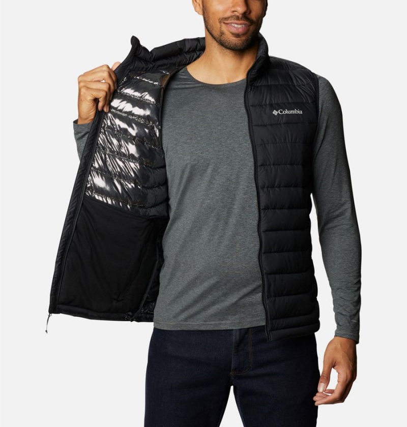 Black Men's Columbia Powder Lite Vest | 6097-GQYDF