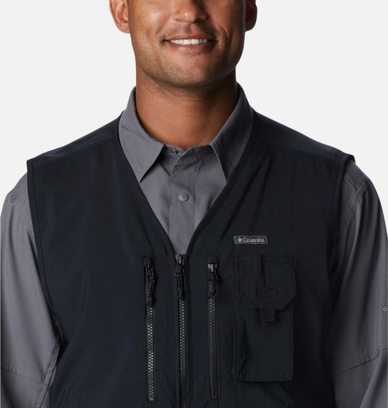 Black Men's Columbia Silver Ridge Utility Vest | 8761-UHVCJ