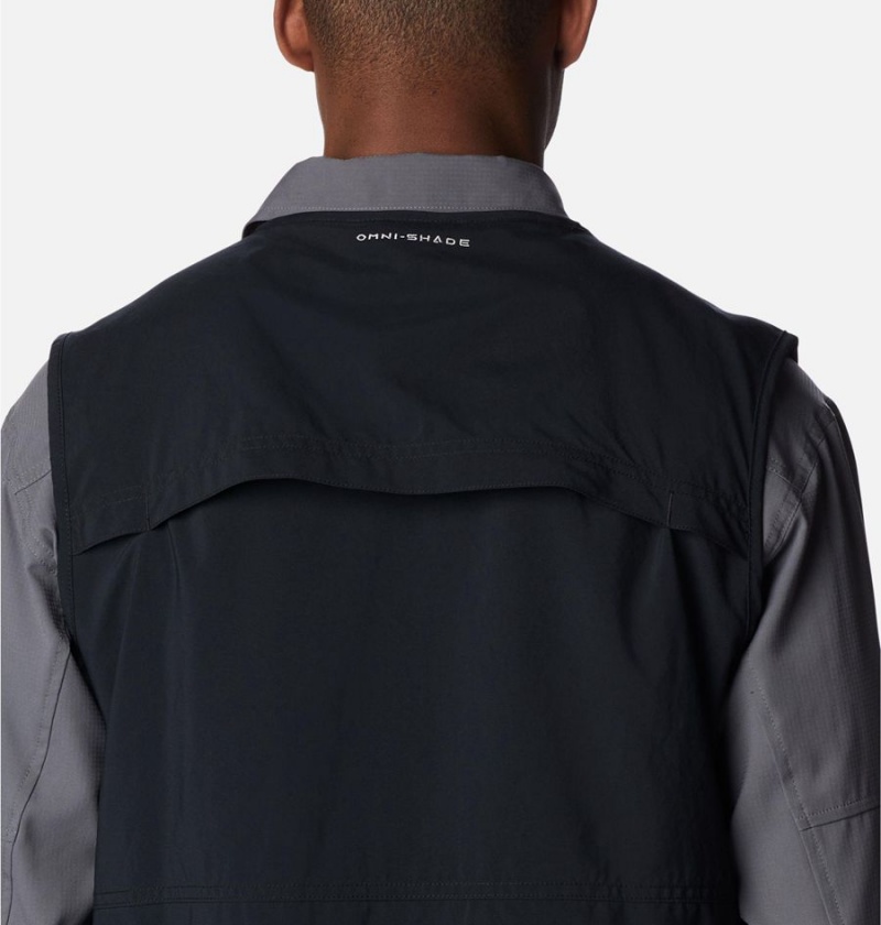 Black Men's Columbia Silver Ridge Utility Vest | 8761-UHVCJ