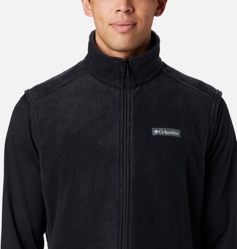 Black Men's Columbia Steens Mountain Fleece Vest | 6830-WKGTE