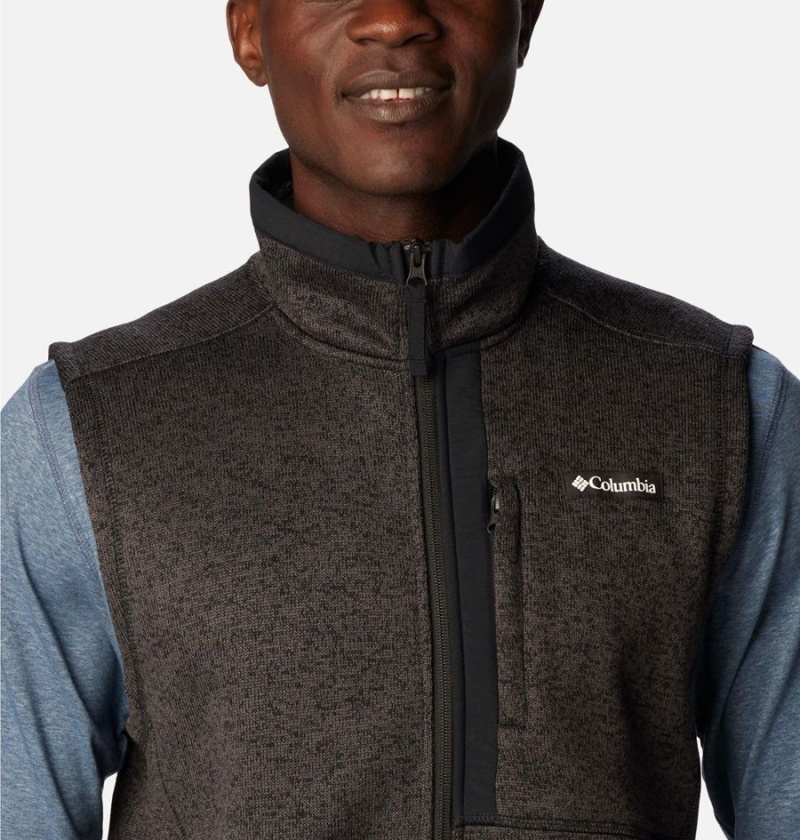 Black Men's Columbia Sweater Weather Vest | 1958-RBEIJ