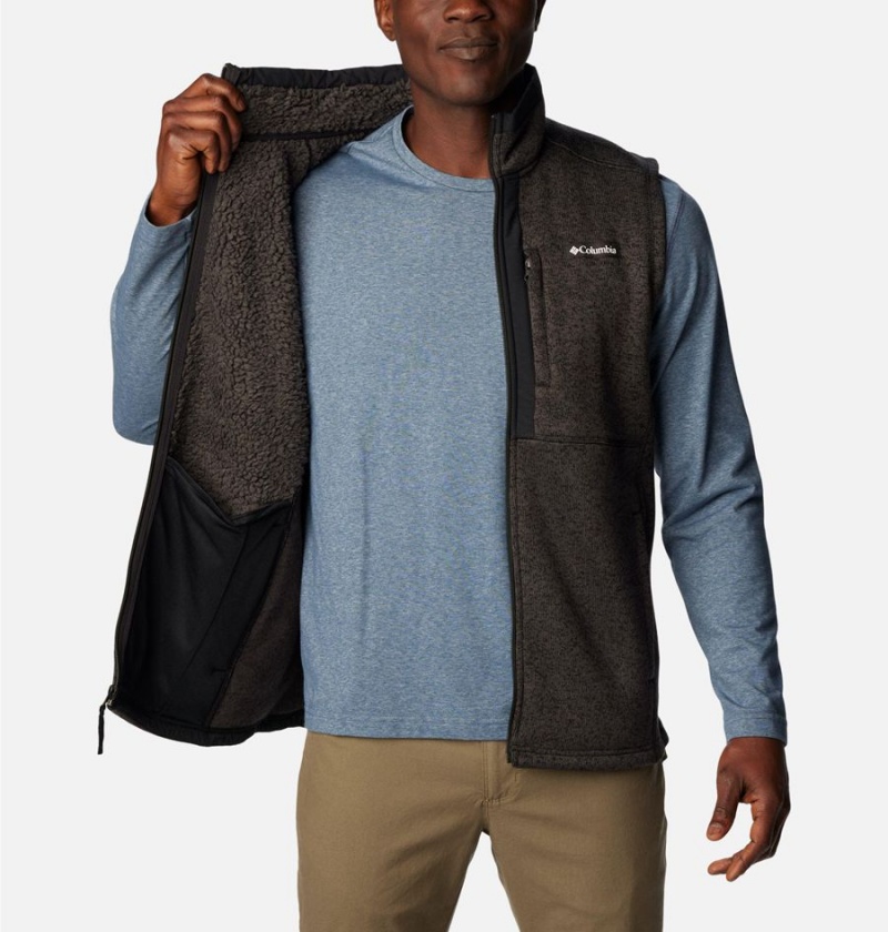 Black Men's Columbia Sweater Weather Vest | 1958-RBEIJ