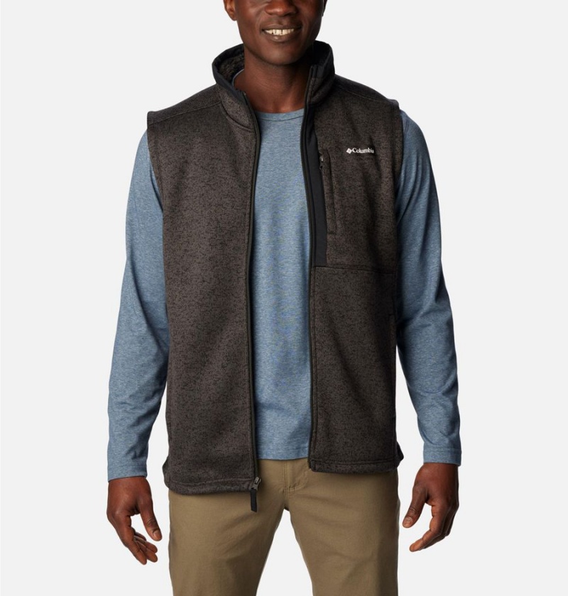 Black Men's Columbia Sweater Weather Vest | 1958-RBEIJ