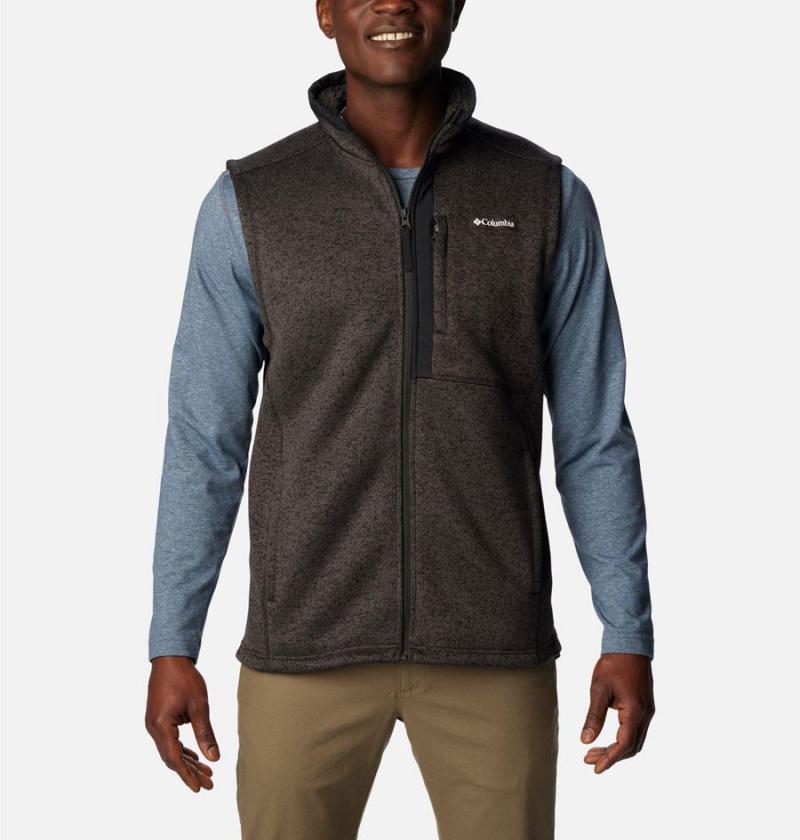 Black Men\'s Columbia Sweater Weather Vest | 1958-RBEIJ