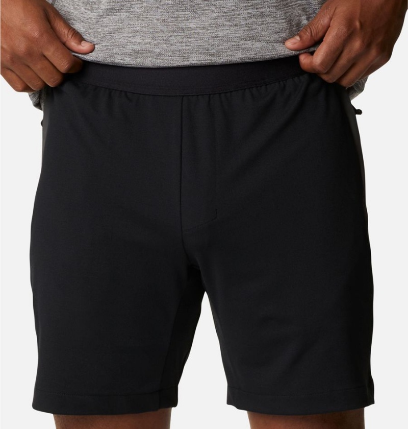 Black Men's Columbia Tech Trail Knit Shorts | 0714-VIRGZ