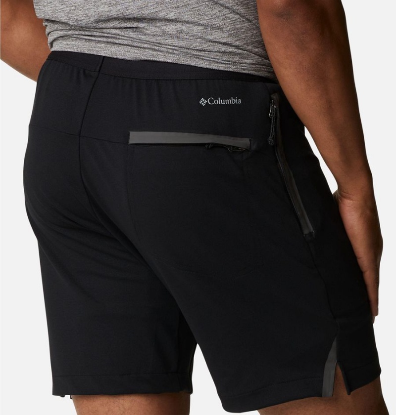 Black Men's Columbia Tech Trail Knit Shorts | 0714-VIRGZ