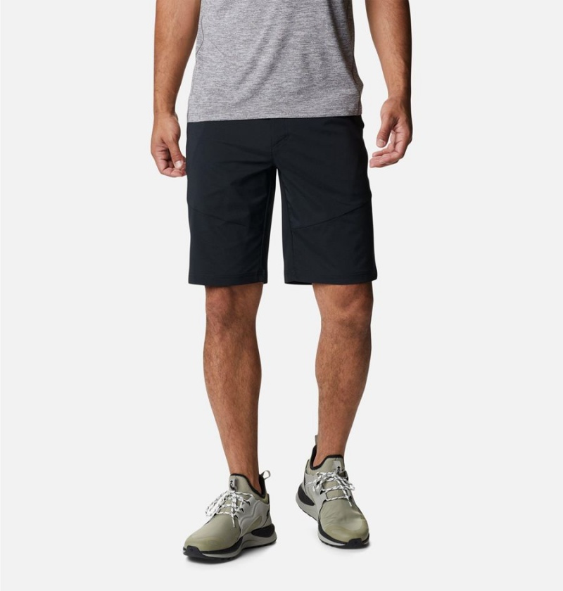 Black Men\'s Columbia Tech Trail Shorts | 9847-BLFZE