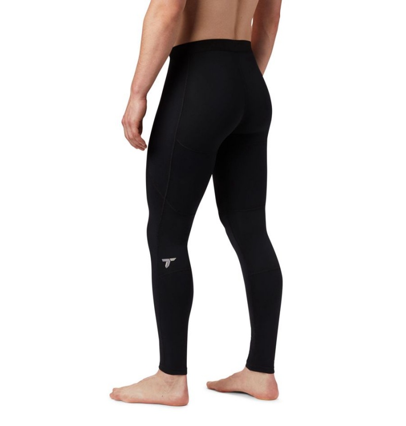 Black Men's Columbia Titanium Omni Heat 3D Knit Tight Pants | 8612-ROBFT