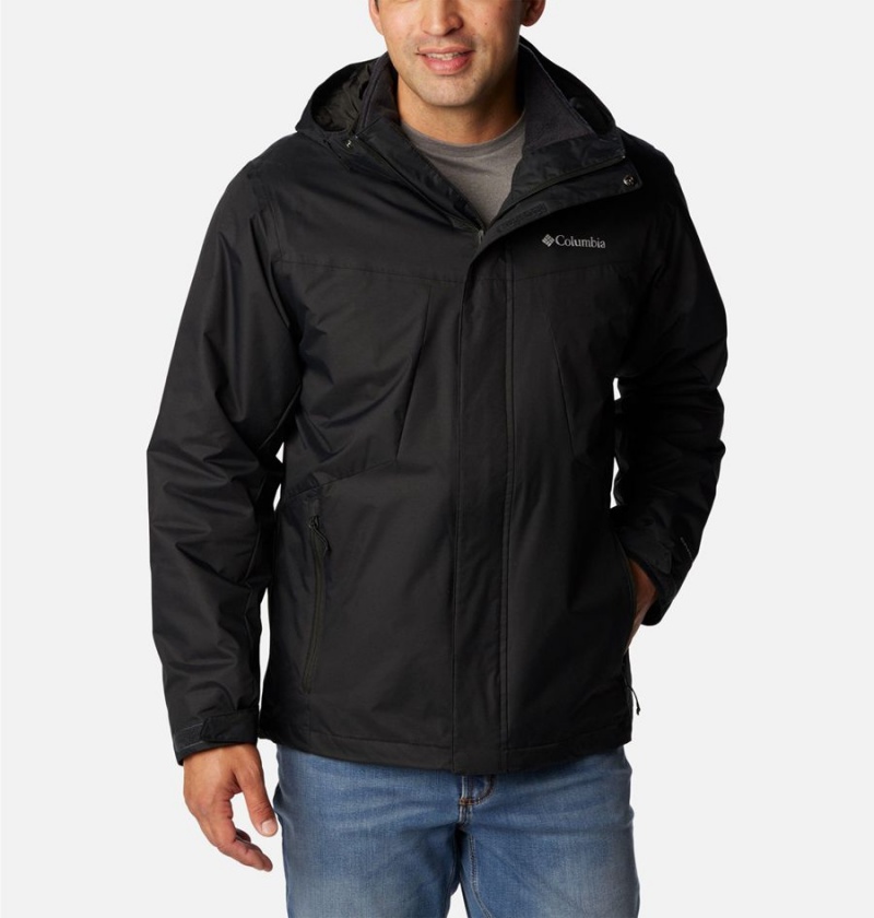 Black Men\'s Columbia Tunnel Falls Interchange 3 In 1 Jackets | 8176-VBLWM