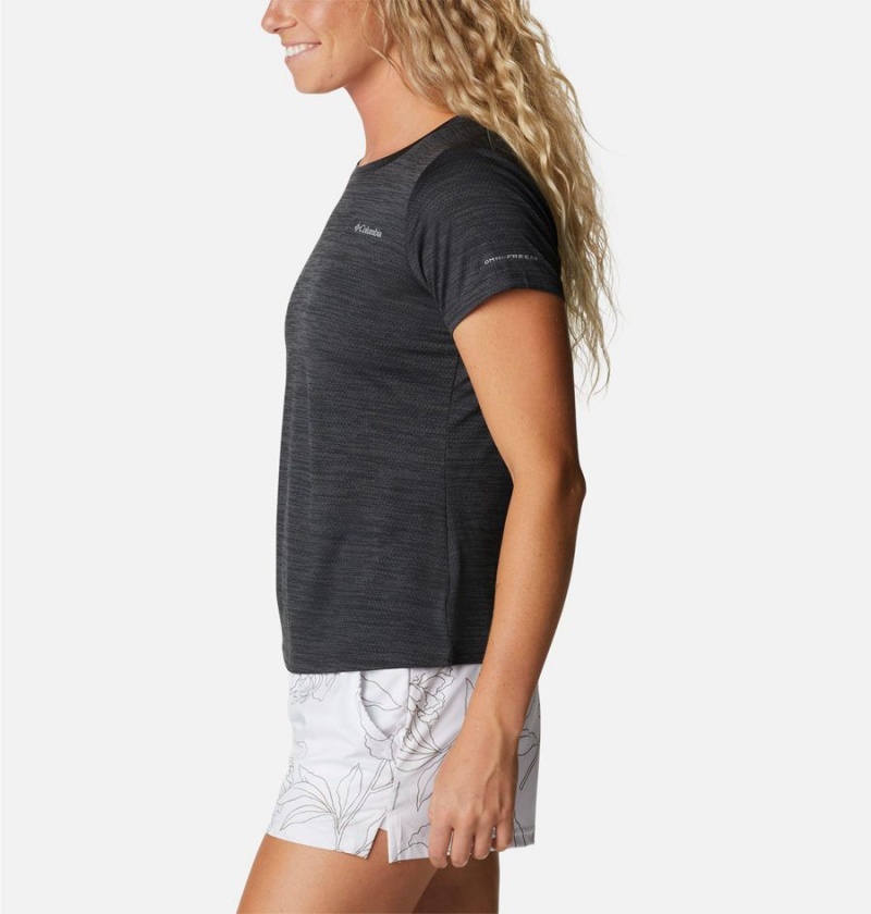 Black Women's Columbia Alpine Chill Zero Short Sleeve T-Shirt | 3751-SXGRU