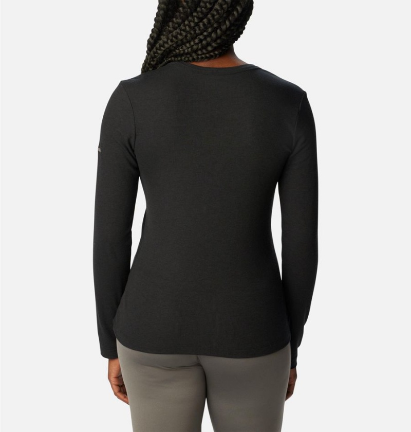 Black Women's Columbia Calico Basin Ribbed Long Sleeve T-Shirt | 1960-DOXYS