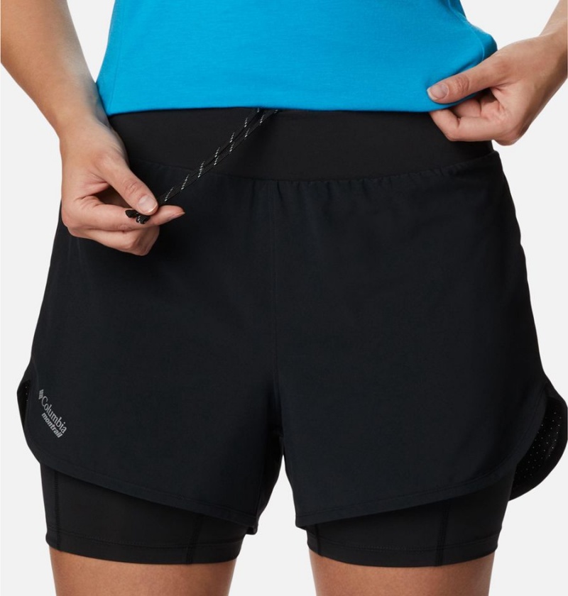 Black Women's Columbia Endless Trail 2-in-1 Shorts | 9647-HZYAI