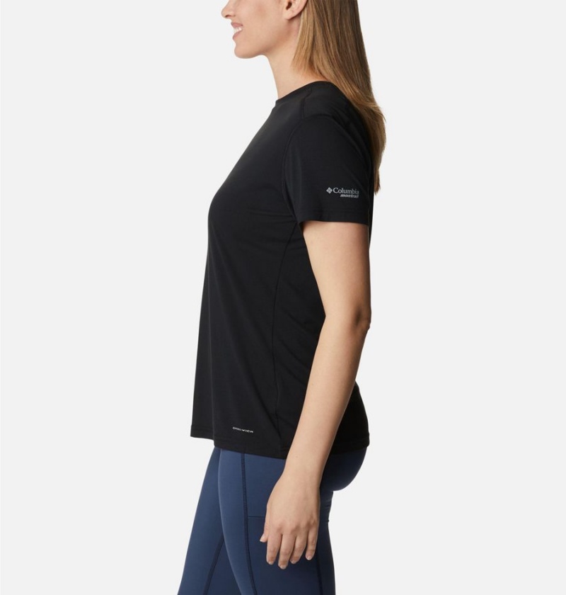 Black Women's Columbia Endless Trail Running Tech T-Shirt | 3726-YECMB