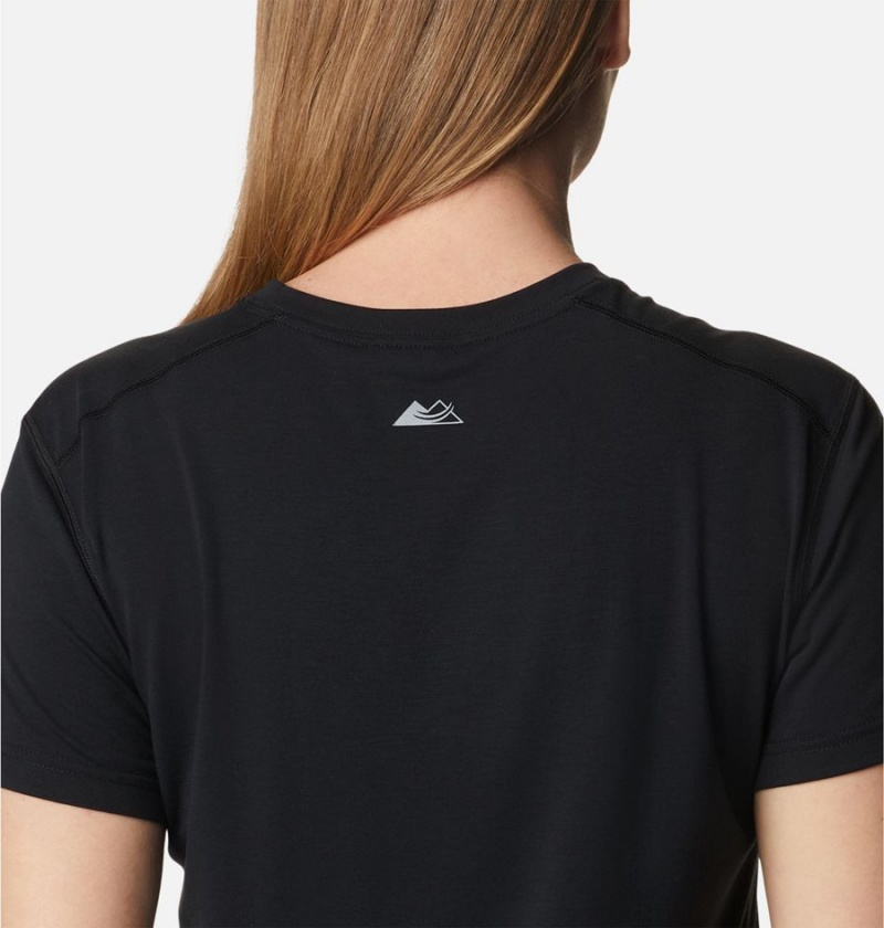 Black Women's Columbia Endless Trail Running Tech T-Shirt | 3726-YECMB