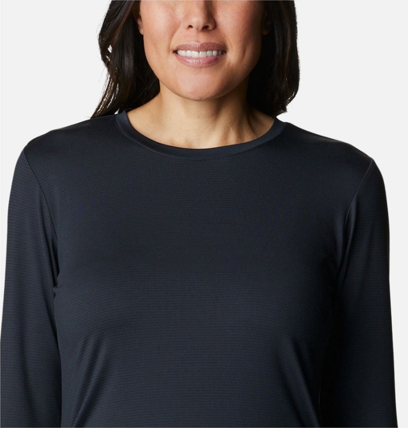 Black Women's Columbia Leslie Falls Long Sleeve T-Shirt | 7653-MZPWN