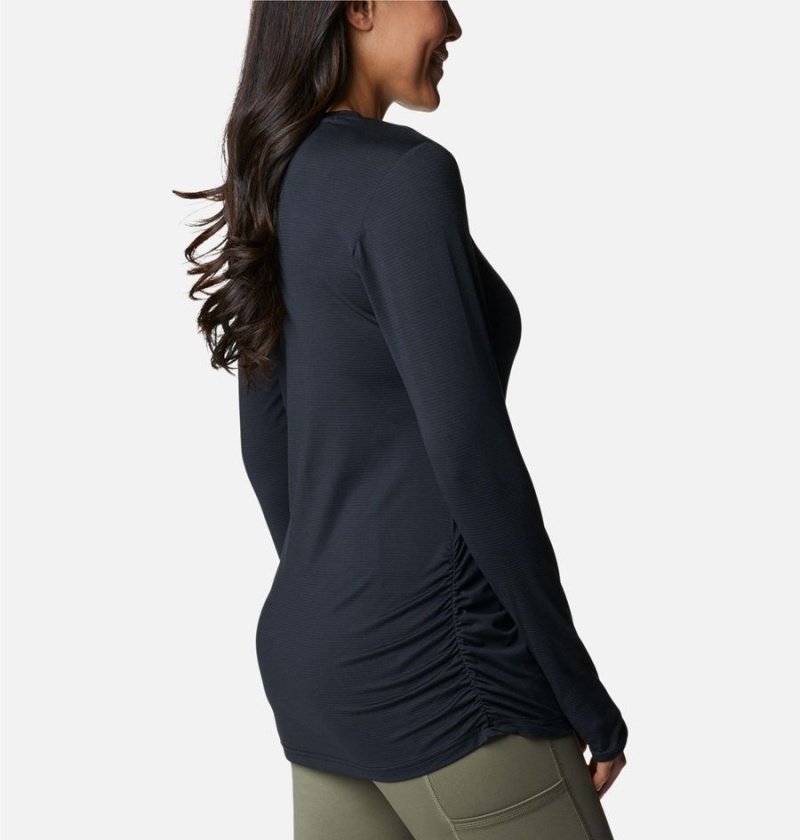 Black Women's Columbia Leslie Falls Long Sleeve T-Shirt | 7653-MZPWN