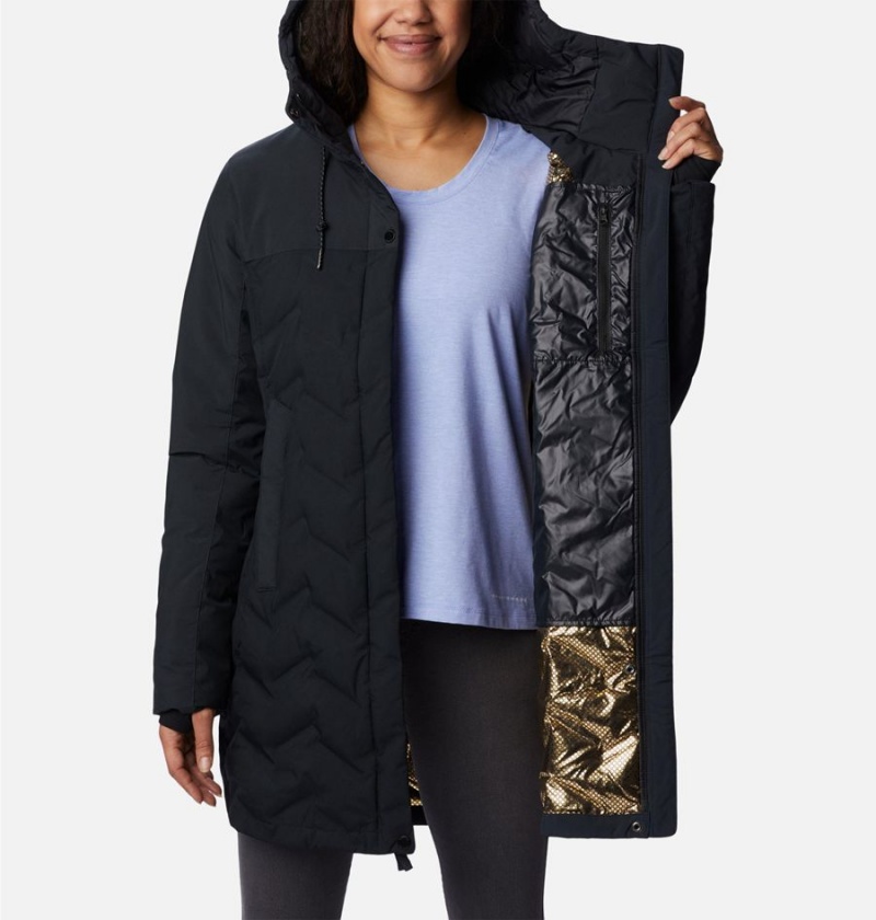 Black Women's Columbia Mountain Croo II Mid Down Coats | 9546-CEFTB