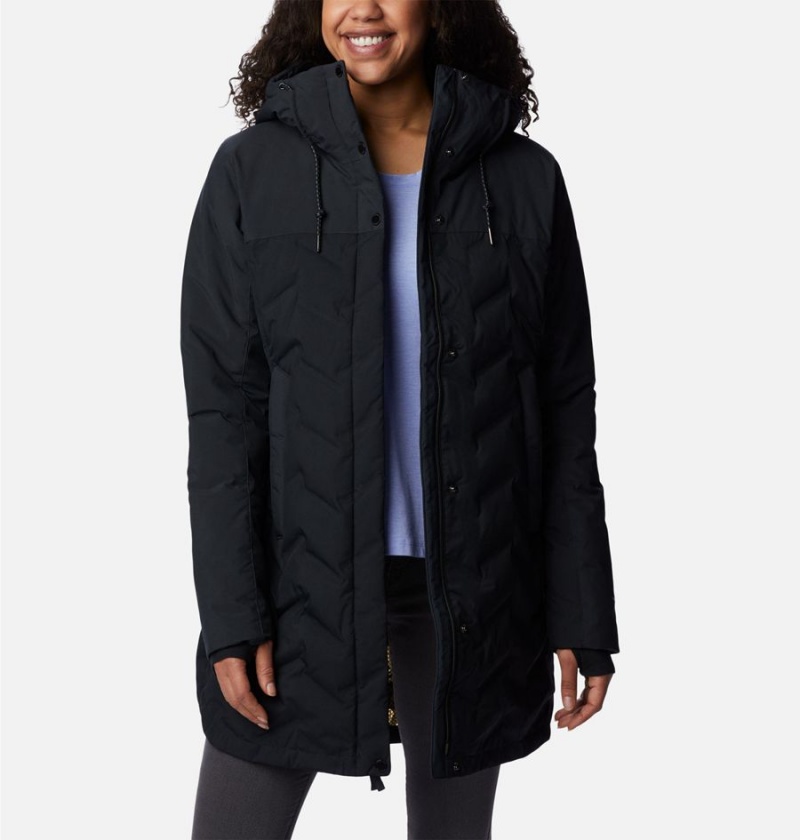 Black Women's Columbia Mountain Croo II Mid Down Coats | 9546-CEFTB