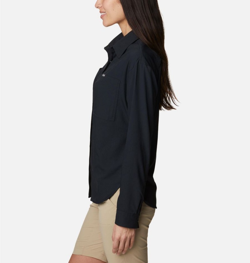 Black Women's Columbia Silver Ridge Utility Long Sleeve Shirt | 5279-UMYEB